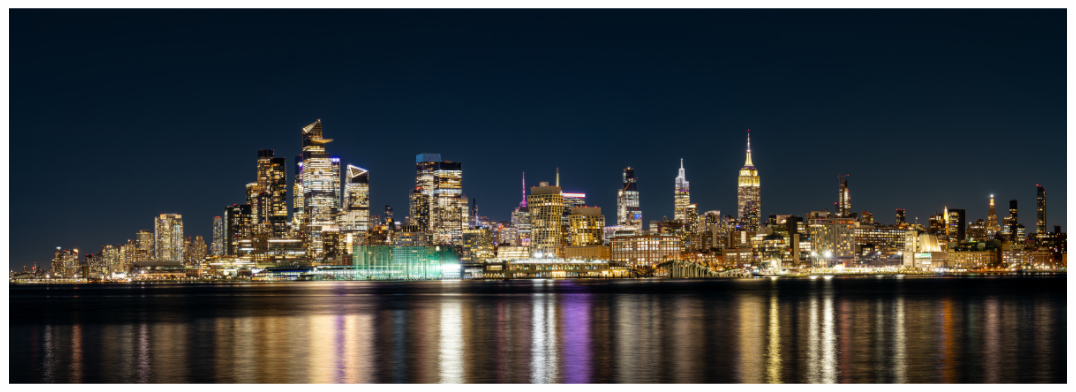 Vibrant Manhattan skyline from Jersey City under Acrylic glass