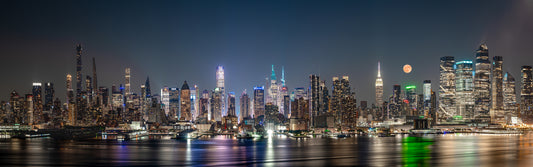 New York City panoramic skyline color photo print under Acrylic glass