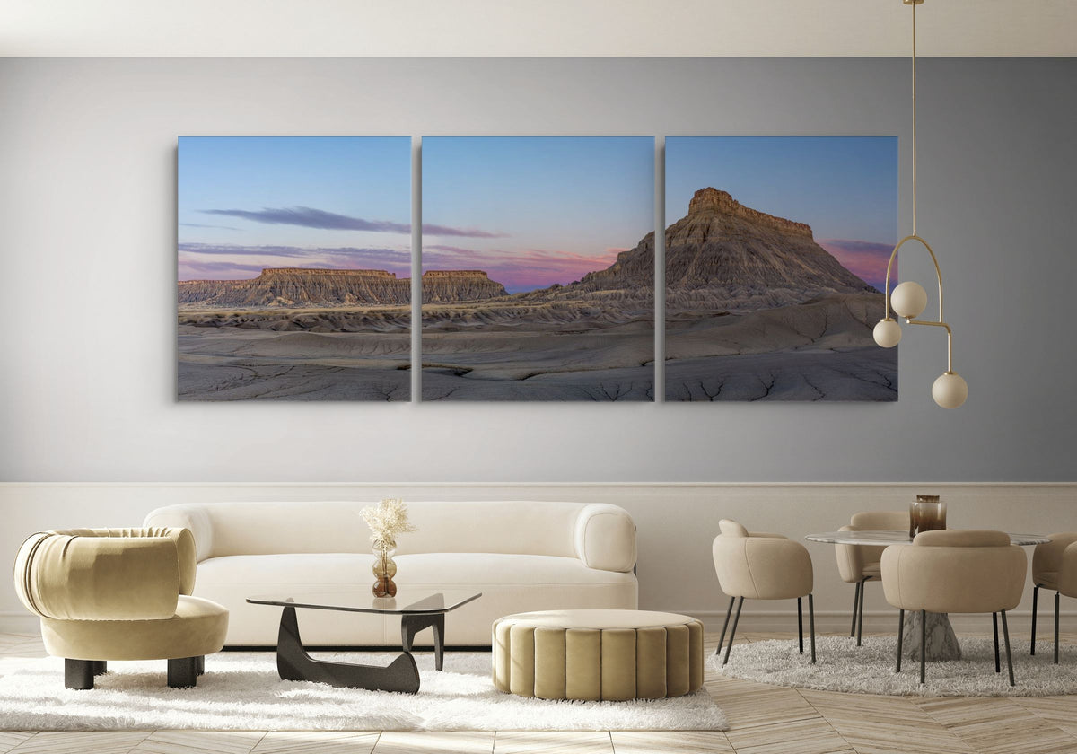 First light on Factory Butte